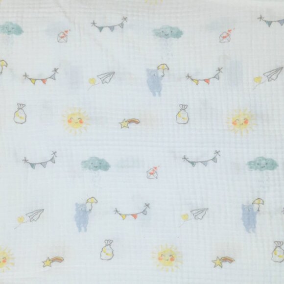 Aden & Anais Bear Banner Sun Rain Cloud Rainbow Star Muslin Lovey Baby Blanket - Picture 1 of 5